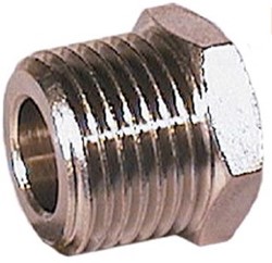 Hexagon bushing, conical G1/2-3/8 brass nickel-plated
