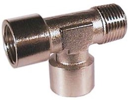 Tee G1/8female-1/8male=side brass nickel-plate