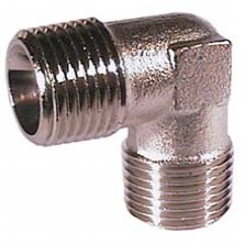 Elbow G1/8 conical,male brass-nickel plated