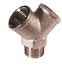 Y-Stuk 1/2 binnen/buiten, Messing vernikkeld, A4112 Ebora