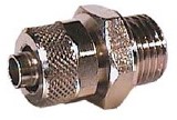 Straight cylindrical D08-G3/8 pneumatic fitting, brass nickel-plated