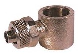 Swivelling Connector single D10-3/8 pneumatic fittings, brass nickel-plated