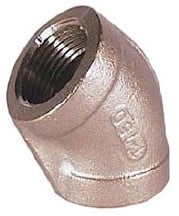 Winkel 45° 2 (DIN2999) innen/innen, Edelstahl 1.4408