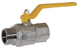 Kugelhahn DIN-DVGW 1/2, Messing/PTFE, PN50, für Gase nach DVGW-Arbeitsblatt PN1-5