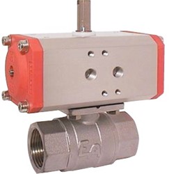 Kugelhahn KA 3/4, mit Antrieb EE43, Messing/PTFE-FKM, federrückstellend