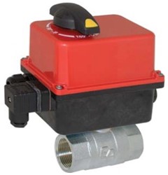 Ball valve-KA, 1 , with drive-RT20-007 brass/PTFE-FKM, 230V 50Hz, Duration 9 ... 13sec.