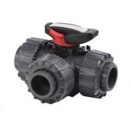 FIP PVC 3-weg kogelkraan LKDFV FPM L-boring binnendraad 1 , LKDFV100F