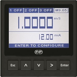 FIP FLS Leitfähigkeits-Monitor und -Transmitter M9.05, Schalttafel, 12 - 24 VDC, Leitfähigkeit / Temperatur, M9.05.P1