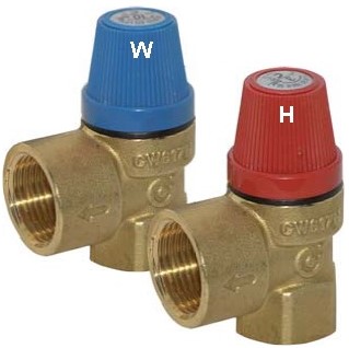 Safety valve 3/4 , brass / EPDM Pressure: 3 bar
