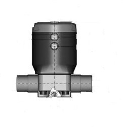 FIP PVC Membraanafsluiter MKDV PTFE lijmeind d63 Pneumatisch drukloos geopend, MKDVNO063P