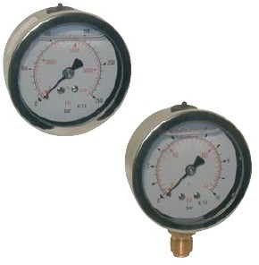 Manometer, d63, 0-4bar axially Glycerine