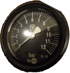 Tecsis Manometer rem trein 0-12bar huis 80mm, enkele naald (wit), P1010B110079