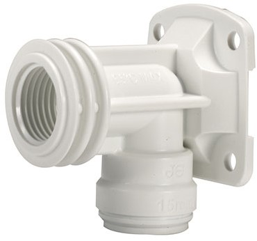 John Guest Kunststof-Haakse Muurplaat 15Mm, 15PWB