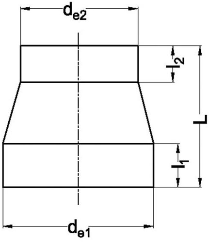 Akatherm PP-H Verloopstuk concentrisch kort DE90/75mm SDR11/S5, 170907210-2