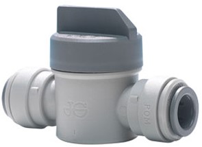 John Guest 3/8"" Acetal Shutoff Valve, Short Handle, PISV0412CS