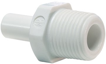 John Guest 1/4 X1/4 Stem Adapt White Body, CI050822W