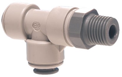 John Guest 1/4 X1/8 Swiv Male Run T, PI110821S