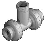 FIP PP/EPDM T-Fitting d25, DN20 for flowsensor L0
