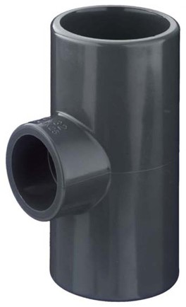FIP PVC T-stuk 90° reductie TRIV lijmmof d90x75, TRIV090075