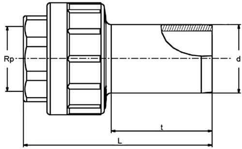 Akatherm PE100 UAM elektrolas adapter messing bn.dr. d75x2½'' SDR11, 616665-2