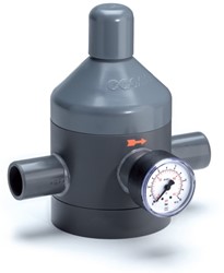 Pressure reducing valve V182 DN25  PVC/FKM, spigot end adjustment range 0,5-9 bar