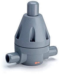 Pressure retaining valve V186 DN32 PN10 PVC/PTFE, spigot end adjustment range 0,5-10 bar