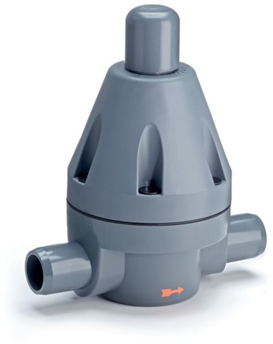 Druckhalteventil V186 DN10 PN10
PVC/PTFE mit Klebestutzen,
Einstellbereich  0,5-10 bar