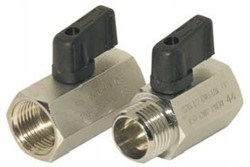 Mini ball valve 1/4 , brass / PTFE FKM PN30, -20 to + 90 º C, internal / external thread