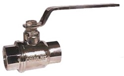Ball valve 3/8 , PN140, polished Stainless steel / PTFE, full bore