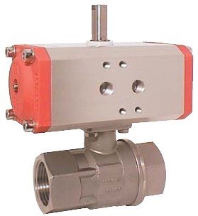 Kugelhahn-VH, 1, mit Antrieb-EE, EW55, Edelstahl/PTFE-FKM, federrückstellend