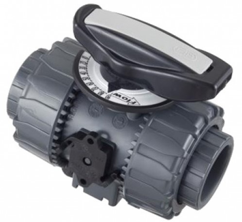 FIP PVC-U lineair regelende kogel- kraan EPDM lijmmof d40, VKRIV040E