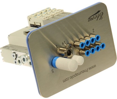 Festo ventieleiland met Pneumapole-S VTUG-10-MSDRB1T25V20G18FDLDTFDLM7SFD3BL+M1TTSC, 573606 + Pneumapole-S