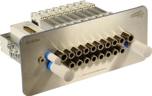 Festo ventieleiland met Pneumapole-S VTUG-14-MSDR-B1T-25V20-G14FD-DTFD-G18SFD-4M4L+M1, 573606 + Pneumapole-S