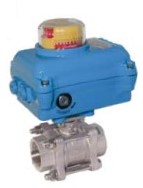 Ball valve-ZA, 2 female, with drive-NE05 Stainless steel / PTFE FKM, 24V DC, running time a
