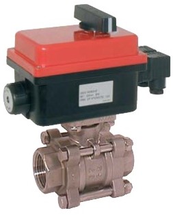 Ball valve ZA, 1 internal thread, with drive-RT20 Stainless steel / PTFE FKM, 230V 50Hz, Duration 9