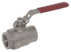 Ball valve 3/8 , PN64, 1.4408 / PTFE 2-piece, female thread. full bore