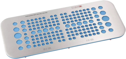 MurrPlastik RVS/EPDM cable entry plate with 158 cable entries for Rittal gland plate 4, 87663951 cablequick ® KDP 149/158, V4A, FDA