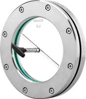 Sightglass round weld-in/on stainless steel  1.4571 / Borosilicaat / Graphite DN125 PN0 with PTFE wiper