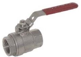 RVS kogelafsluiter handbed. 2-delig 1 NPT,PN63 1.4408, Ebora