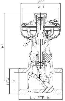 ARI-Armaturen Threaded sockets-Cap valve EURO-WEDI 12.078 1/2",PN16,EN-JL1040,EPDM-plug