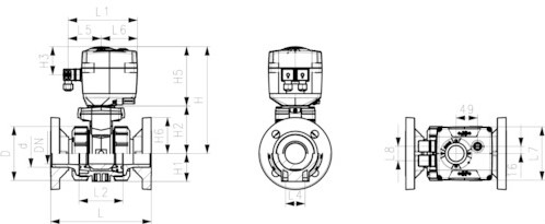 Georg Fischer 199127657, Ball Valve 127 PVC-U/FKM d50DN40, fixed flange 24V-2