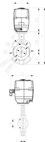 Georg Fischer 1990 9347, Butterfly valve 039E GGG/FKM 5DN125-2
