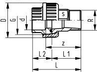 Georg Fischer 721550912, Adapt Union AG PVC/EPDM PN10 d75-21/2-2