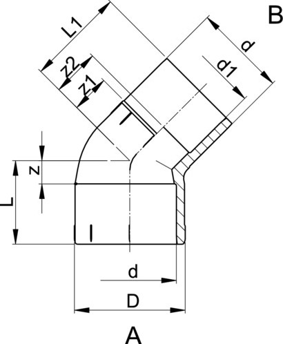 Georg Fischer 721150311, Elbow 45  PRFI PVC-U PN16 d63-2