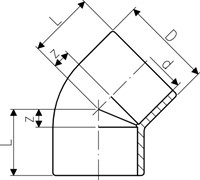 Georg Fischer 721150122, Elbow 45  PVC PN10 d280-2