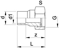 Georg Fischer 721550305, Adapt Union PVC/EPDM PN16 d16-1/2-2