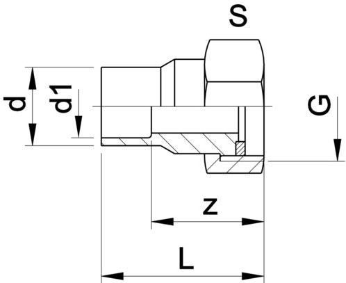 Georg Fischer 721550307, Adapt Union PVC/EPDM PN16 d25-1-2