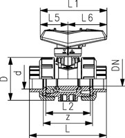 Georg Fischer 163546065, Ball Valve 546 Pro CPVC/EPDM d40DN32-2