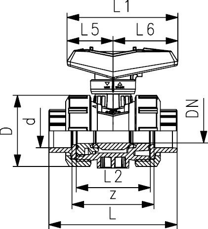 Georg Fischer Kogelkraan 546 Pro PVC-C/EPDM d40DN32, lijmmof, 163546065-2