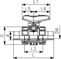 Georg Fischer 161546782, Ball Valve 546 Pro PVC-U/EPDM d20DN15-2